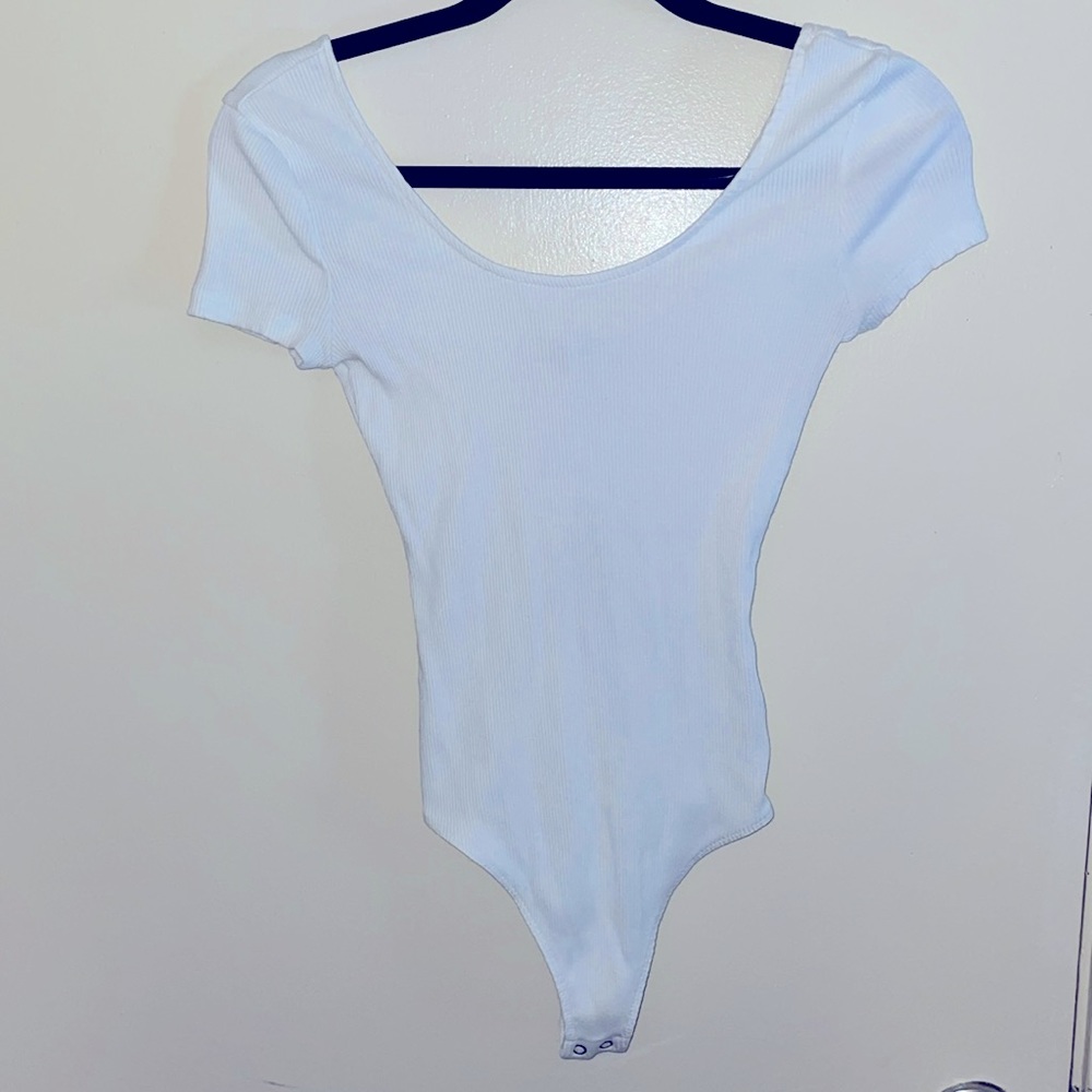 EXPRESS white U- neck body suit.